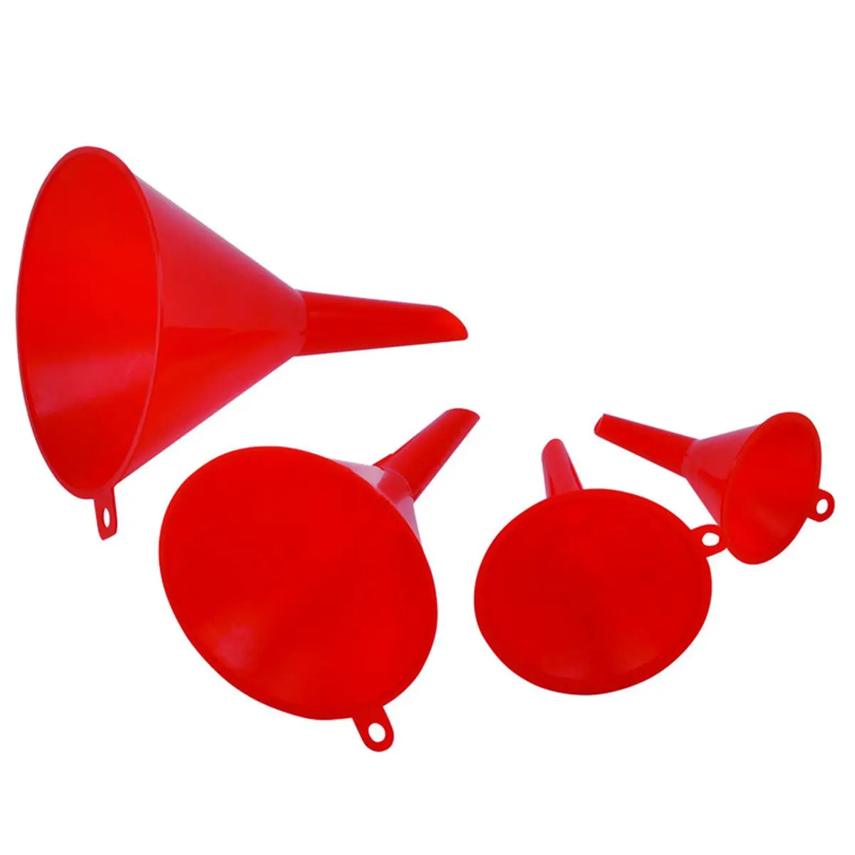 212 MAIN Red Plastic Funnel Set - 3 in Width Superior Quality Products, Dishwasher Safe Home Supplies for Kitchen Use