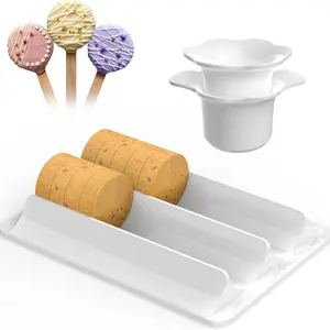 Cake Pop Cutter and Pusher with Tray, Dual-Cavity High Capacity Cake Pop Mold Set, Smooth Easy Clean Non-stick Cake Pop Making Tool, Practical Baking Accessories Suitable for Home Kitchen, Party, Birthday and Dessert DIY Making