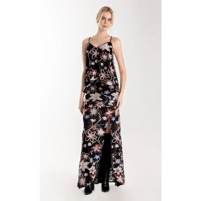 overall lace dress Lace Trim Tiered Wide Leg Denim Overalls Jumpsuit main image 1