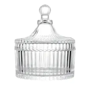 Body Powder Puff And Container, Glass Box Dust Puff, Powder Puff Jars