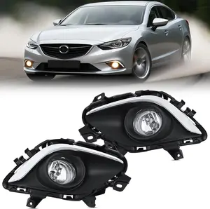 Nilight Fog Lights Assembly Compatible with 2013 2014 2015 MAZDA 6 Clear Lens Driver and Passenger Side H11 12V 55W Bulbs