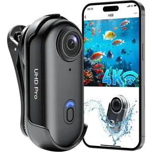 4K Action Camera, Wearable  Camera with 64GB, Hands-Free Recording WiFi POV Camera with  Case,  clip, Thumb Size  Cam Portable Camcorder for Cycling, Hiking, Fishing, Vlogging