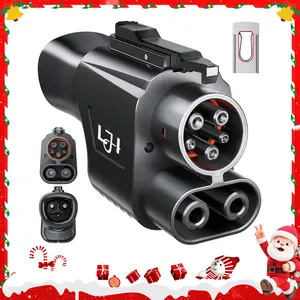 LJH Tesla Adapter NACS to CCS1 250kW Fast Charging Adapter for Tesla Supercharger V1-V4 Compatible with Ford GM Rivian Hyundai Kia Volvo EVs IP54 Rated