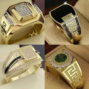 Men's Inlaid Diamond Fashion Ring Stylish Dominant Men's Ring