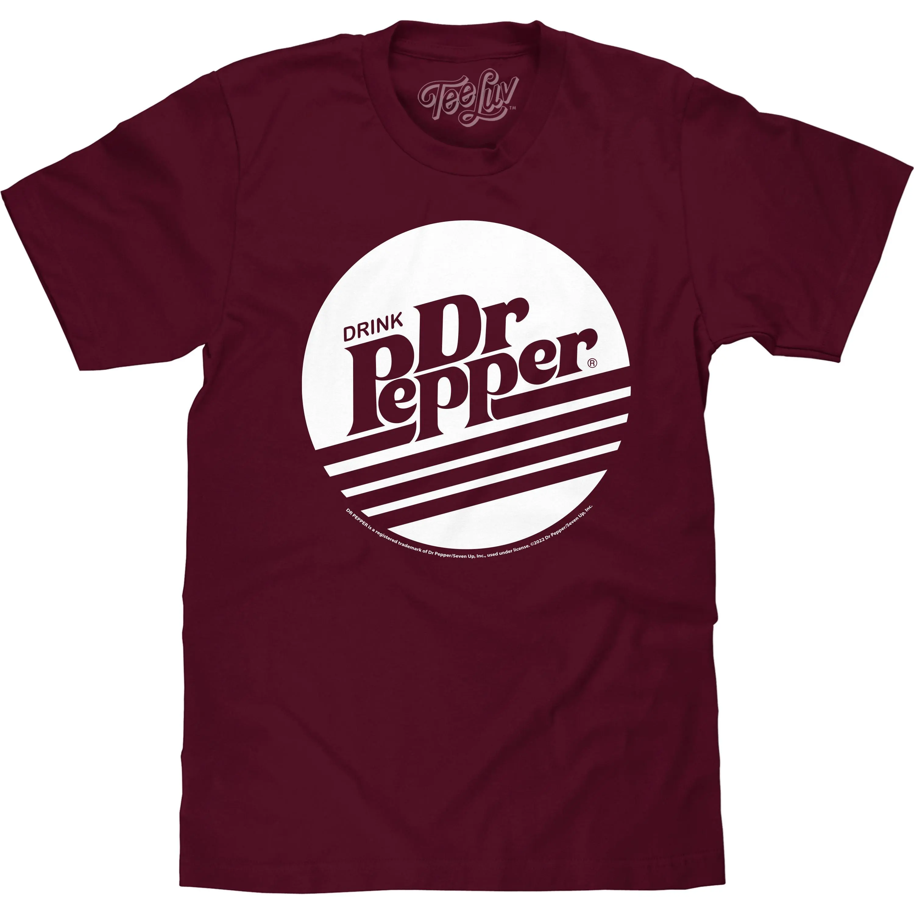 Retro Drink Dr Pepper Logo T-Shirt - Burgundy