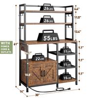 Rustic Brown,with Power Cord & Outlets