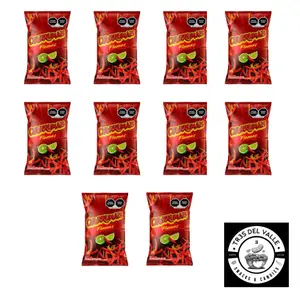 Churrumaiz Flaming Hot -11 Packs Small Pack of Snack Dried Sabritas - Ideal for Snacking and Drying
