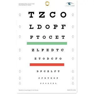 Eye Chart Visual Acuity Chart for Eye Exams 10 Feet (9x14 Inches)