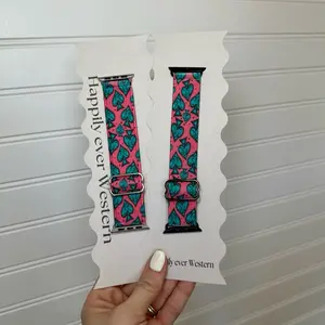 Turquoise spade pink Adjustable Elastic Watch Band for Stylish and Convenient Wear