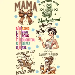 Mother’s Day DTF Design Bundle  Ready-to-press Mother’s Day transfers with western mama graphics, fun sayings, vintage mom styles, and trendy statement prints. Perfect for tees, hoodies, tote bags, and gifts.