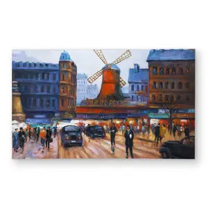 Begin Home Decor C1ROAR3572VZKB 3 x 5 ft. Street Scene to Moulin Rouge - Outdoor Rectangle Area Rug for Decor