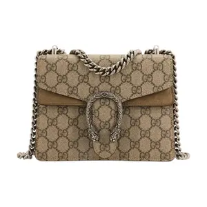 Pre-owned GUCCI leather' Shoulder Bags Dionysus Vintage Tiger Head Buckle Monogram Logo Chain Shoulder Strap Canvas Crossbody Shoulder Bag