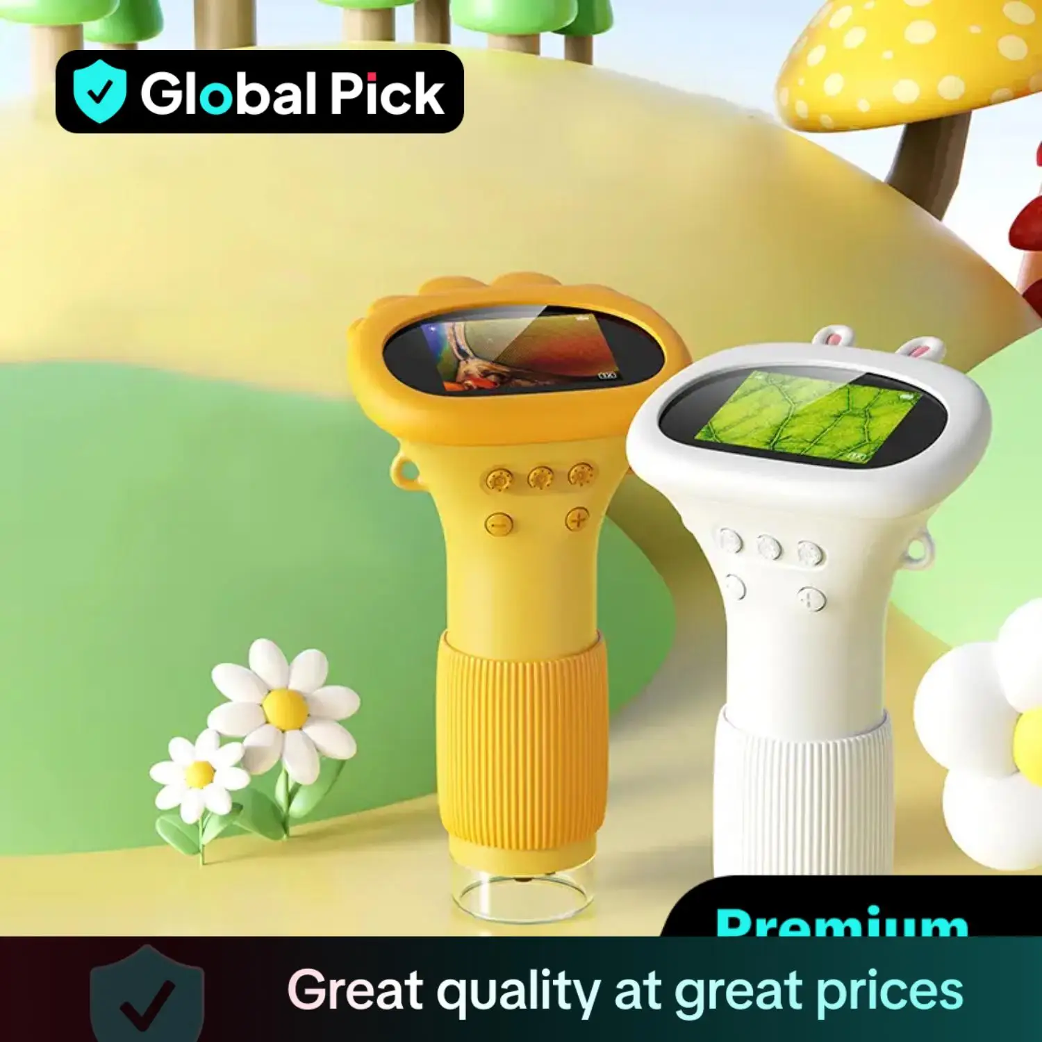 Portable Microscope, 1 Count Mini Handheld LCD USB Digital Microscope, IPS Screen Electronic Magnifier with 8 Adjustable LED Lights for Elementary Sch