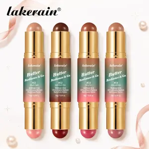 Lakerain Butter Glow Blush Stick, 2-in-1 Ultra-Creamy Silky Bronzer & Blush for Face, Eyes & Lips, Buildable, Blendable & Multi-Purpose Cosmetic Makeup for Contouring, Highlighting & Natural Glow, Radiant Finish, Facial Makeup