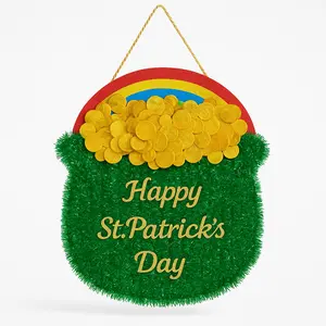 Tinsel Rainbow Pot of Gold Hanging Decoration