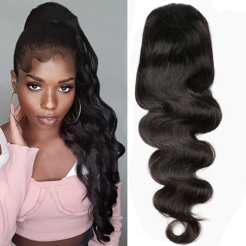 #GiftedInLove #Valentine #Gift 618 Body Wave Wrap Around Ponytail Human Hair Extensions Ponytail human hair daily use event party use glueless wig black woman lace front wig baby hair lace wig woman girl gift body wave bundle messy hair light brown hair b