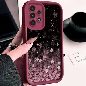 Phone Case - Personalized Design Phone Case Featuring Shiny Stars And Floral Patterns, Compatible with Samsung Galaxy Models A54, A14, A12, A13, A15, A32, A33, A24, A52S, S20, S21, S22, S23, S24, S23 Plus, And S24 Ultra