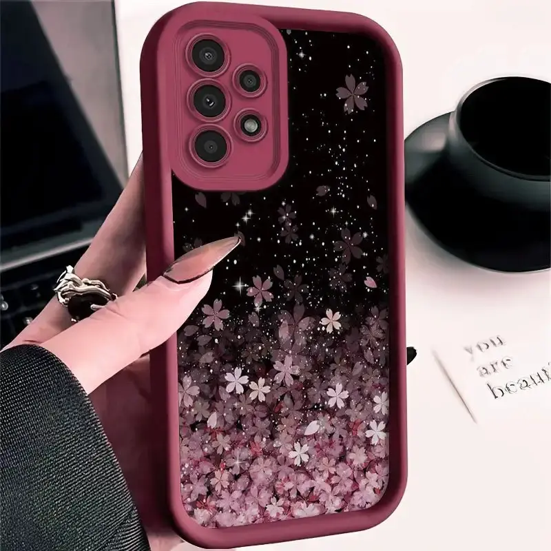 Personalized Smartphone Case & Cover - Shiny Stars, Floral Lotus Designs, Drop Protection, Compatible with Samsung Galaxy A12,A13,A14,A15,A24,A32,A33,A52S,A54,S20,S21,S22,S23,S23 Plus,S24,S24 Ultra Mobile Accessory