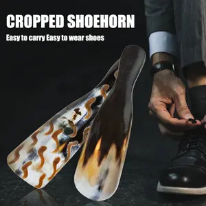 1pcs Cow Horn Shoe Lifter - Portable and Compact Shoe Wearing Artifact for Smooth Pull and Comfortable Footwear  Active