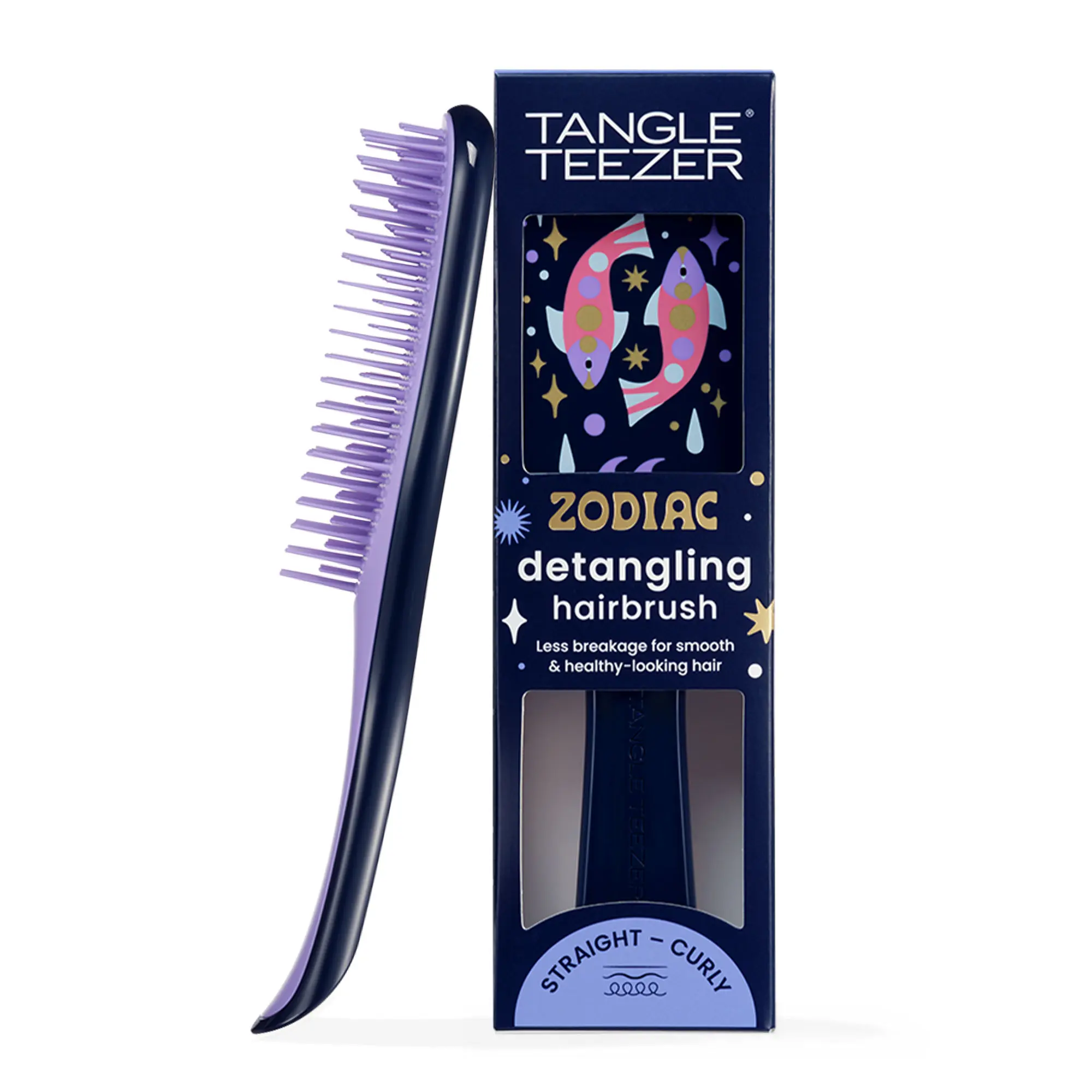 Tangle Teezer Zodiac Ultimate Detangler Hairbrush for Wet & Dry Hair, Eliminates Knots & Reduces Breakage for All Hair Types, Pisces