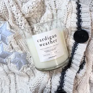 Cardigan Weather Scented Candle - Coconut & Soy Wax Hand Poured 8 oz Aromatic Scented Candle