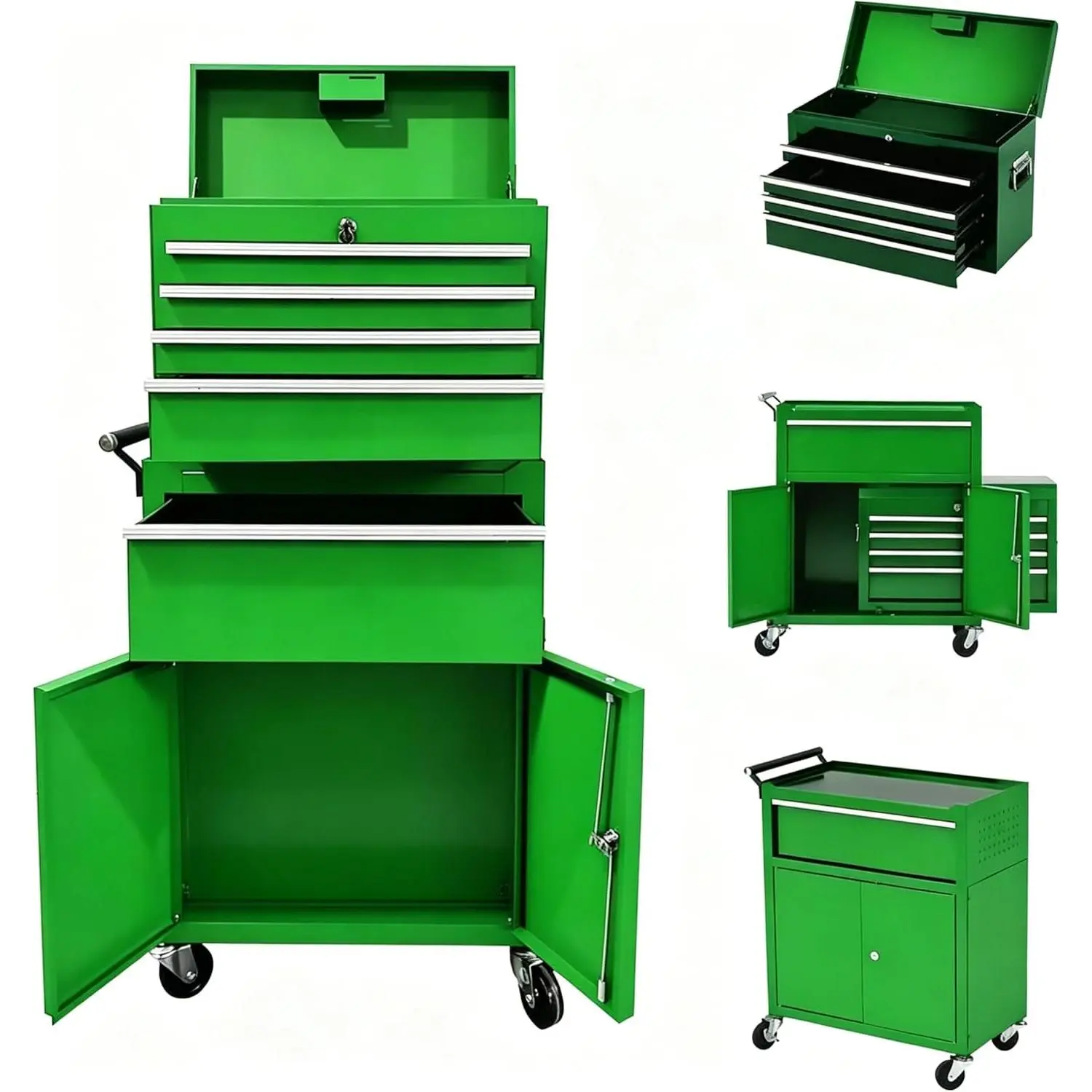 20" Rolling Tool Chest, Steel w/ Detachable Top Box, 5-Drawers, Black 20" Rolling Tool Chest, Steel w/ Detachable Top Box, 5-Drawers, Black