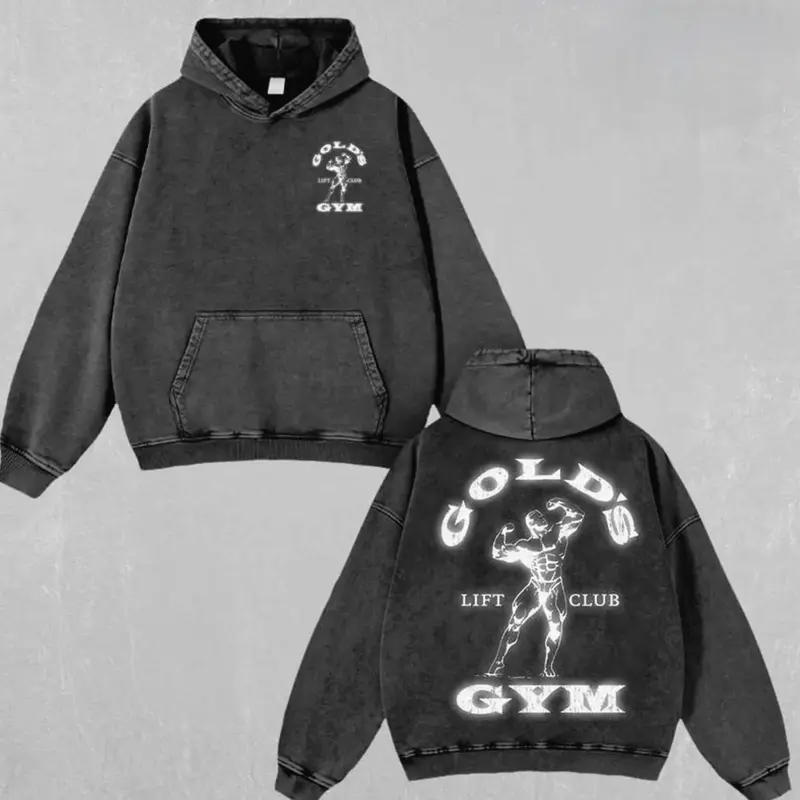 黒　LÝFT × GOLD'S GYM VINTAGE LOGO HOODIE golds gym hoodie vintage - TikTok Shop