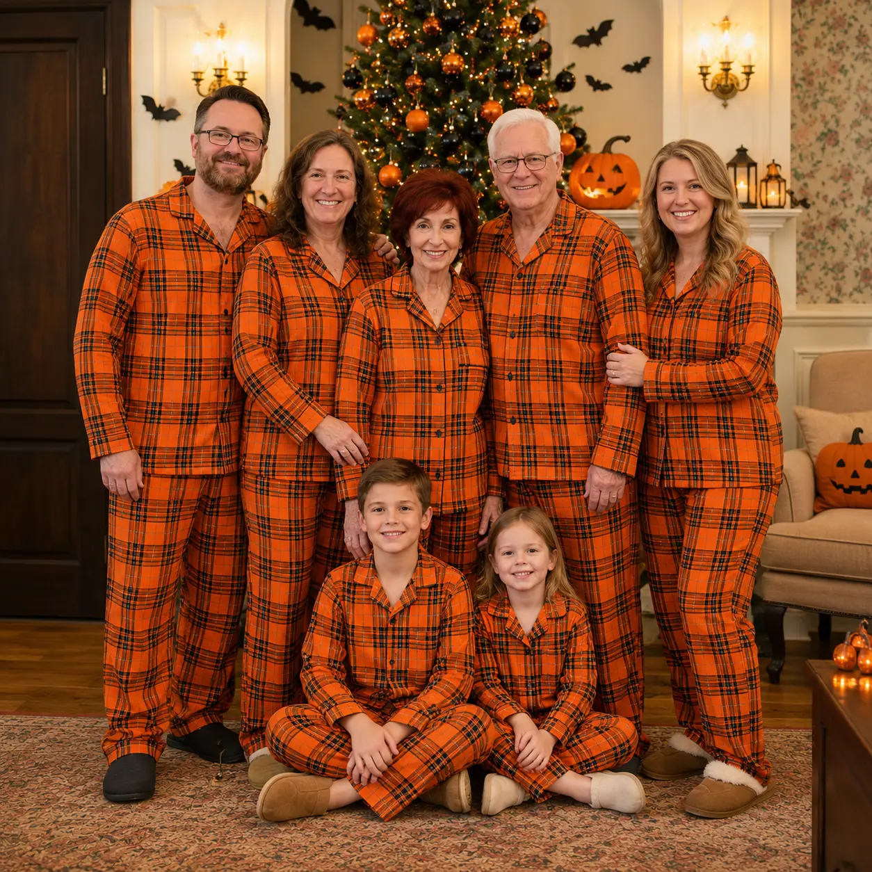 Family Christmas Pajama Set, Matching Plaid Pajamas for Men Women Kids, Christmas Holiday PJs, Long Sleeve Sleepwear for Whole Family