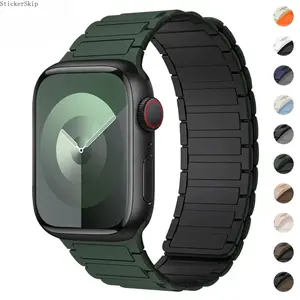 Magnetic Loop Silicone Apple Watch Band – Adjustable Stretch Strap Compatible with 38–49mm Ultra 2, SE & Series 3–9, Soft Lightweight Breathable Wristband for Fitness, Daily Wear & Gift