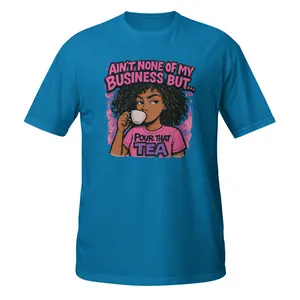 "For that tea" Short-Sleeve Unisex T-Shirt in Sport Grey 100% Ring-Spun Cotton Fitted Crew Neck Summer Casual Dopamine Style - Fabric