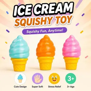 Super Soft Ice Cream Squishy Toy | Stress Relief Squeeze Fidget Sensory Toy for Kids & Adults | Cute Birthday Gift Party Favor
