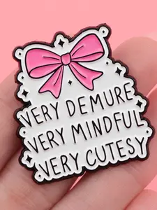 Quotations Elegant Enamel Brooch Pin, Flower Brooch, Cute Bow Tie Accessory, Pine Tree Lapel Pin, Backpack & Clothing Decoration Badge, Fashion Jewelry Gift