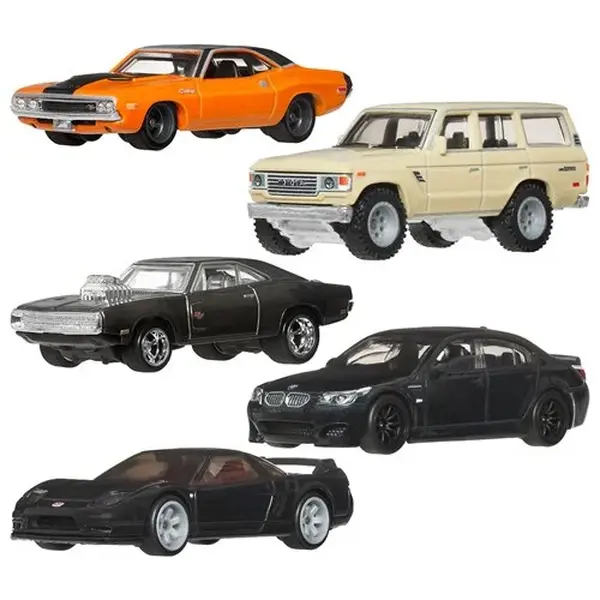 Mattel Hot Wheels 2026 Fast & Furious 25th Anniversary Q Case, 5-Car Collectible Diecast Model Car Set, HNW46-956Q