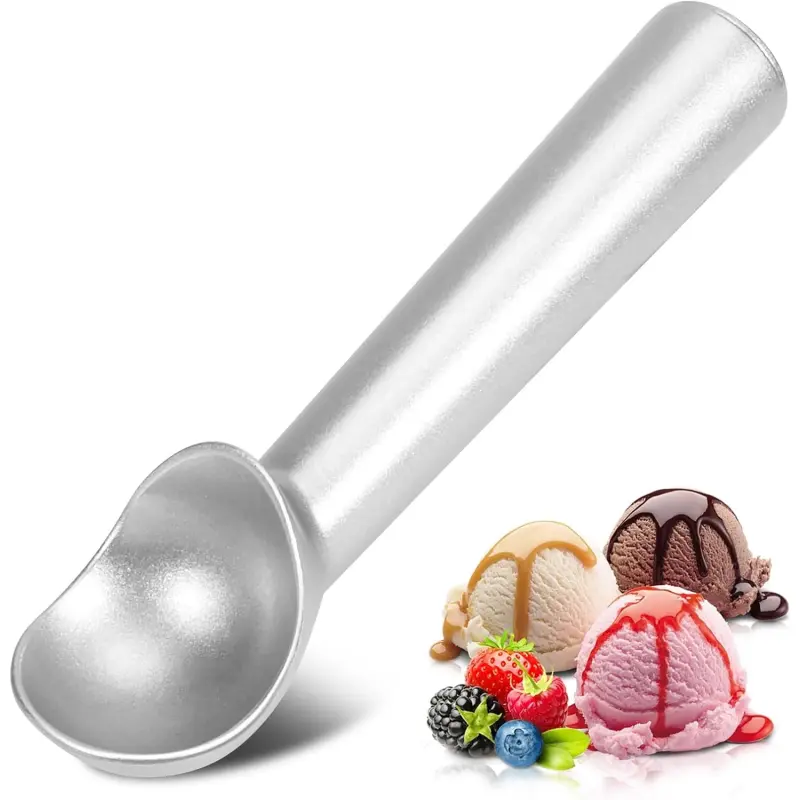 7-Inch Professional Ice Cream Scoop - Non-Stick Aluminum Metal Spoon with Ergonomic Handle, Durable & Easy-Clean Lightweight Design for Home & Commercial Use - Cookie, Ice Cream, Dessert Scooper, Ice Cream Accessories