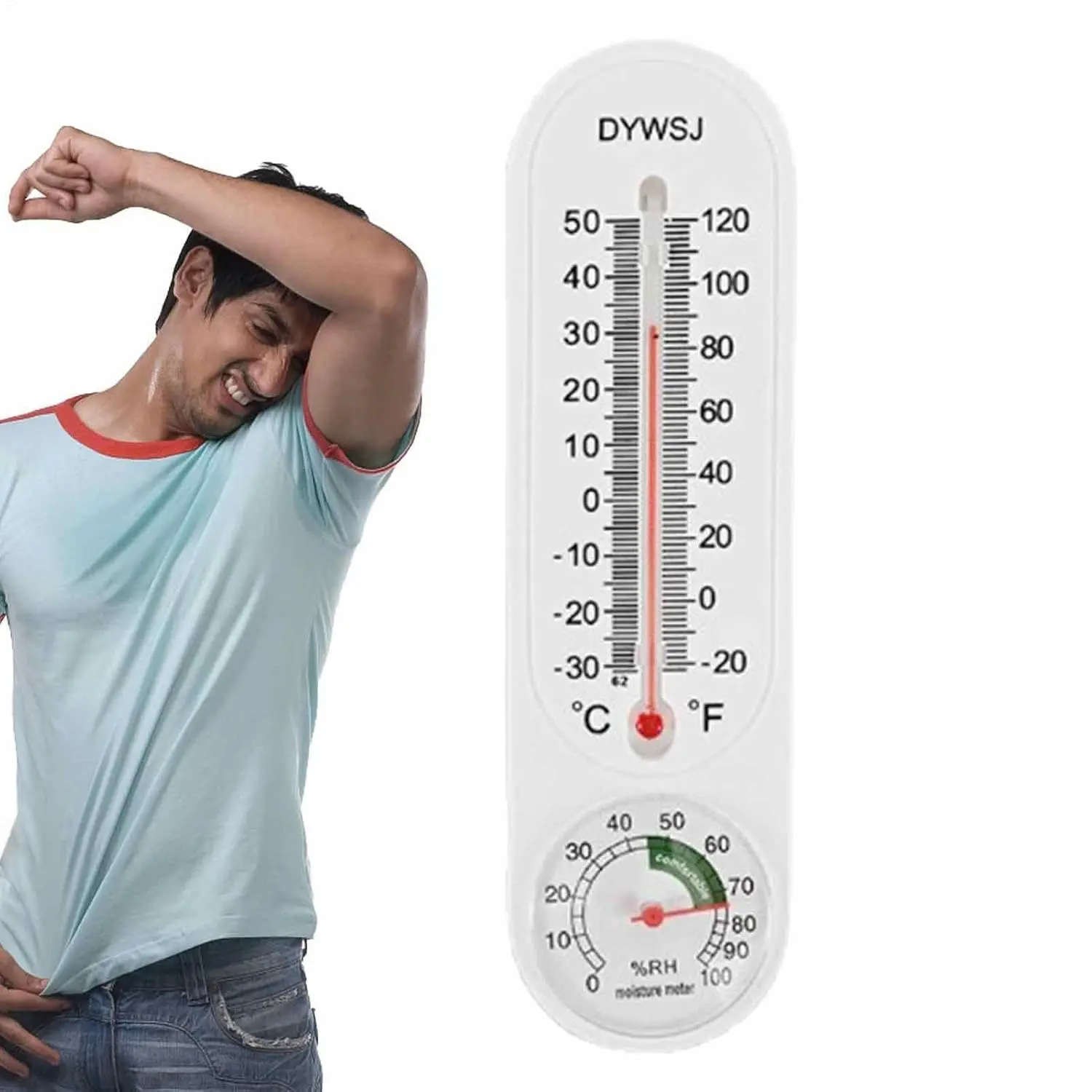1pc Wall-Mounted Temperature Thermometer Set, Dual Scale Fahrenheit/celsius, Ideal for Greenhouse, Garden, Home, Basement, Plant Growth Monitoring
