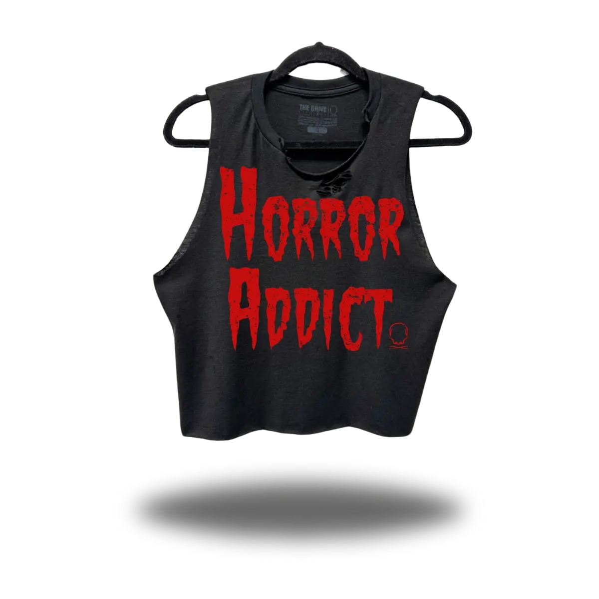 HORROR ADDICT ROAD RASH CROP TANK TOP
