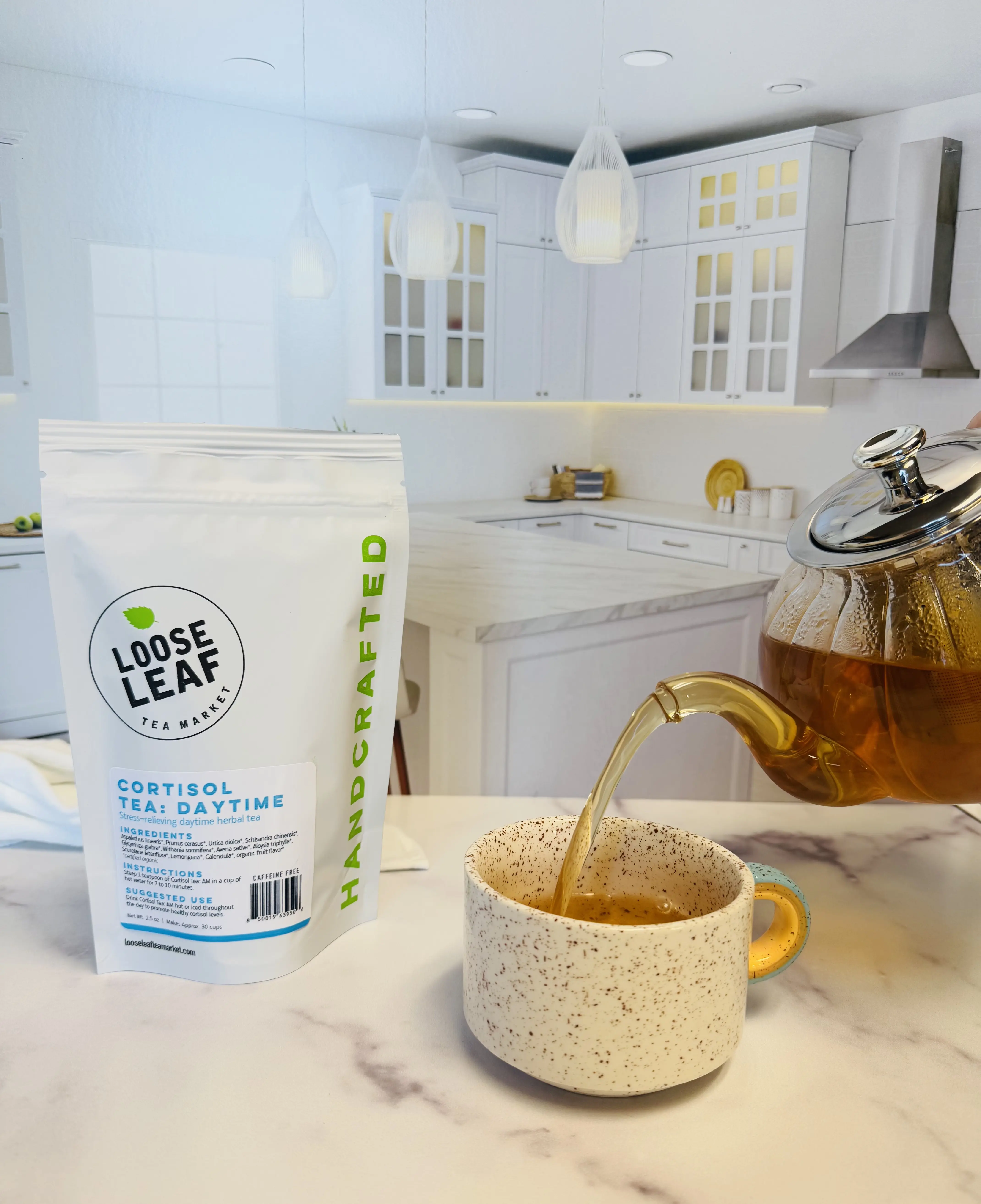 Cortisol Tea - Daytime Herbal Blend, Caffeine-Free Stress Relief