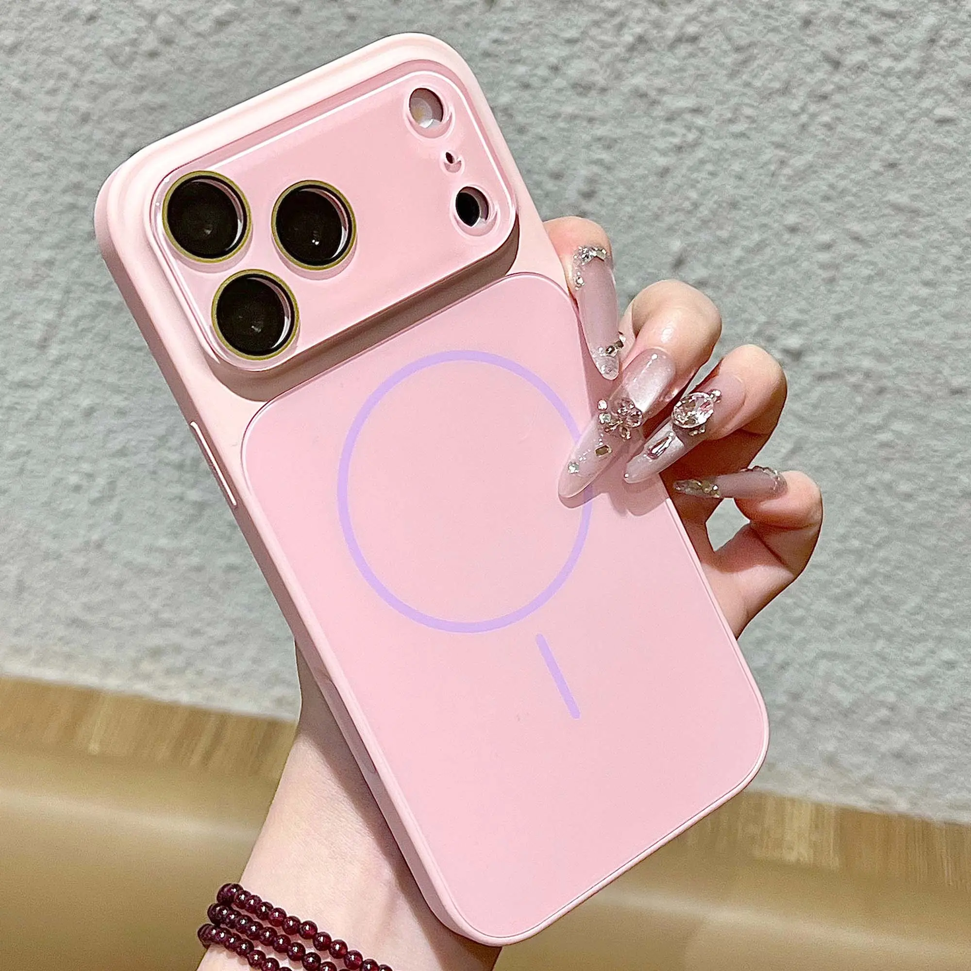 MagSafe Built-in Camera Protector Phone Case with Magsafe comptable Camera Protection, Anti-Fingerprint Shockproof Cover for iPhone 17 16 15 14 13 Pro Max