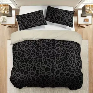 3-Piece Decorative Bedding Set Leopard Print Design, Soft Comfortable Fabric, Zipper Design, Perfect for Bedroom Hotel Valentine's Gift
