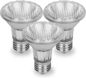 PAR20 Halogen Light Bulbs 50W, E26 Base, Dimmable Warm White Spotlights, 3-Pack, 120V Indoor Flood Light for Ceiling, Kitchen & Track Lighting