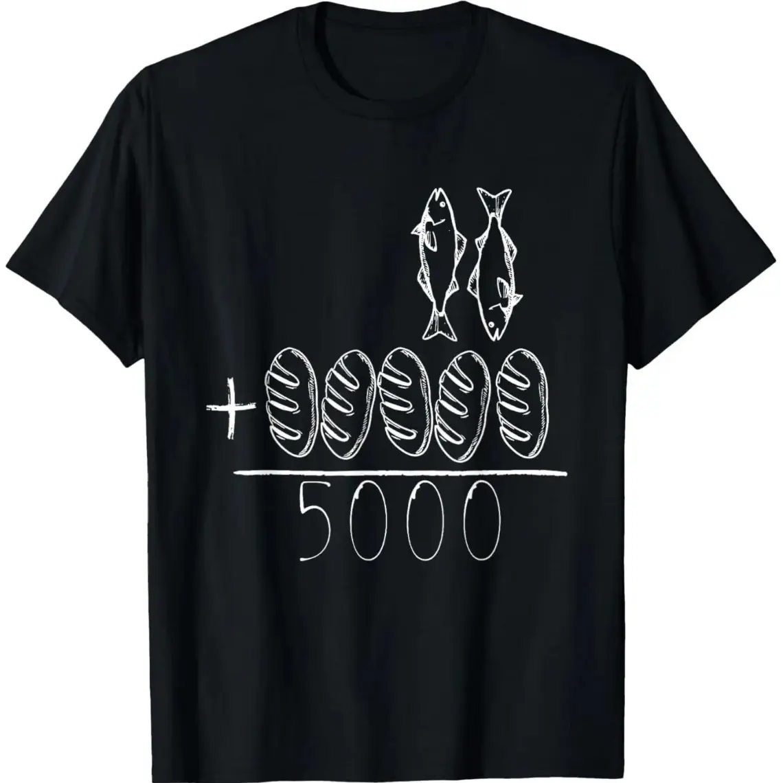 2 Fishes 5 Breads Jesus Feeds The 5000 Christian Bible Verses T-Shirt