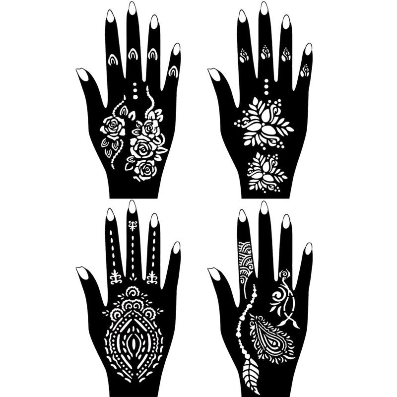 Temporary Tattoo Kits 5 Inks 102 Stencils, Henna Tattoo Kit with Mandala Stencils Semi Permanent Tattoo Markers Jagua Gel for Women Men Kids DIY Art Painting Party Gifts