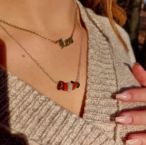 Handmade LEO Custom Crystal Chip Necklace | Healing Crystal Astrology/Zodiac Necklace | Silver and Gold Chain Dainty Gemstone Jewelry | Birthday and Anniversary