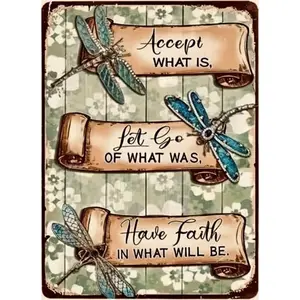 5D Full Drill Dragonfly Inspirational Quote Diamond Painting Kit - Mindful Acceptance & Faith Art | DIY Gift for Birthday, Recovery & Home Decor | Perfect Wall Art for Living Rooms, Meditation Spaces & Bedrooms