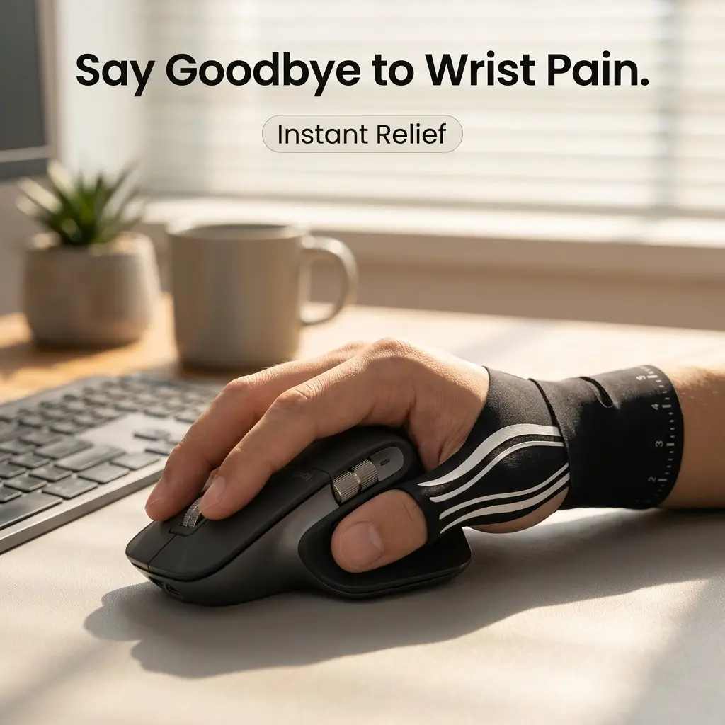 Bonded Fabric Thumb Wrist Brace, Unisex Lightweight Compression Splint for Tendonitis, Sprains, and Joint Pain, Black - Right Hand