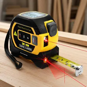 Laser Distance Meter 60m LCD Display Auto Lock Tape Measure Quick Measurement Feet Inches Fractions Meters Millimeters Multi Unit Switch Construction Engineering Portable Digital Measuring Tool Indoor Outdoor High Precision Laser Rangefinder