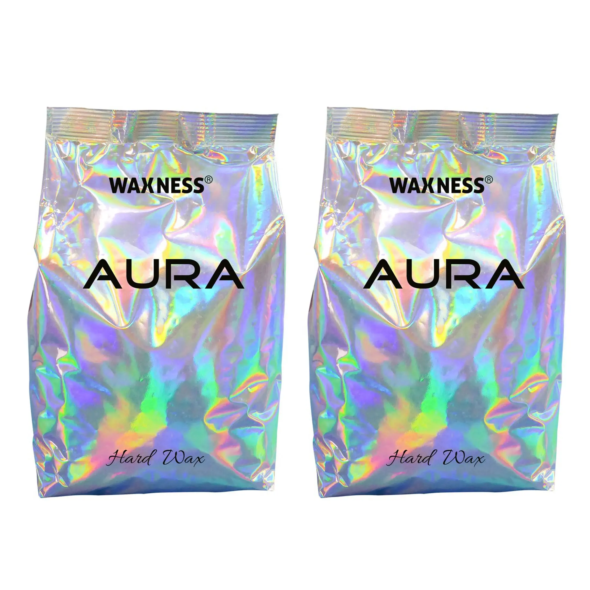 Waxness Aura Rosin Free Hard Wax Beads 2.2 lb / 1 kg - Pack of 2 - For Hair Removal, Demi-Creamy, Hypoallergenic, Use without strips