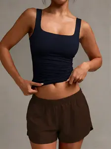 Viral TikTok Square Neck Slim Fit, Fitted Crop Cami Top, Y2K Aesthetic Seamless Tank, Soft Stretchy Breathable Fabric, Basic Layering Top for Brunch, Date Nights & Casual Errands, Perfect for Gen Z & Young Women Embracing Coquette Core & Minimalist Vibes