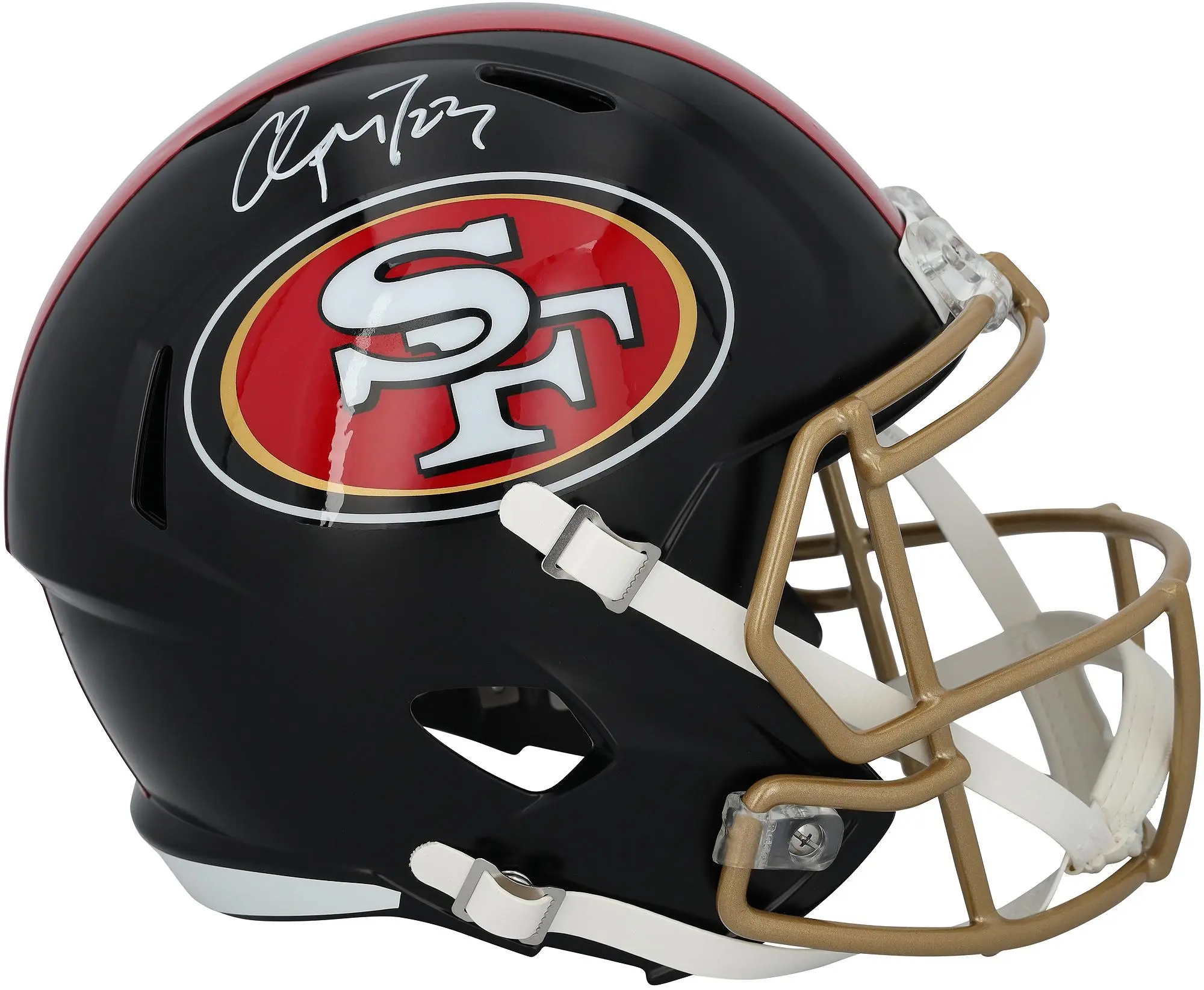 Christian McCaffrey San Francisco 49ers Autographed Riddell Rivalry Speed Replica Helmet - Fanatics Authentic Certified