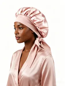 Adjustable Satin Bonnet for Sleeping Women, Silk Bonnet Hair Wrap, Reduce Friction, Prevent Frizz, Natural Curly Hair Care, Sleep Bonnets, Hair Care Cap
